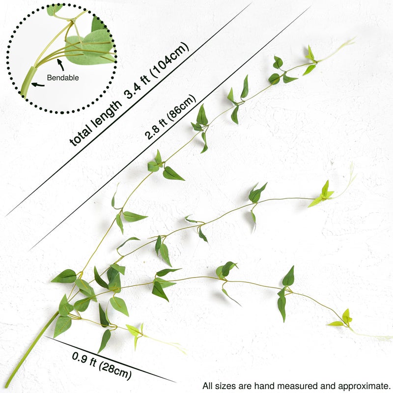 FiveSeasonStuff Versatile Decor Delight: Lush 28ft 10-Vine Set of Elegant Artificial Silk Clematis Leaves for Any Occasion or Event - Image 5